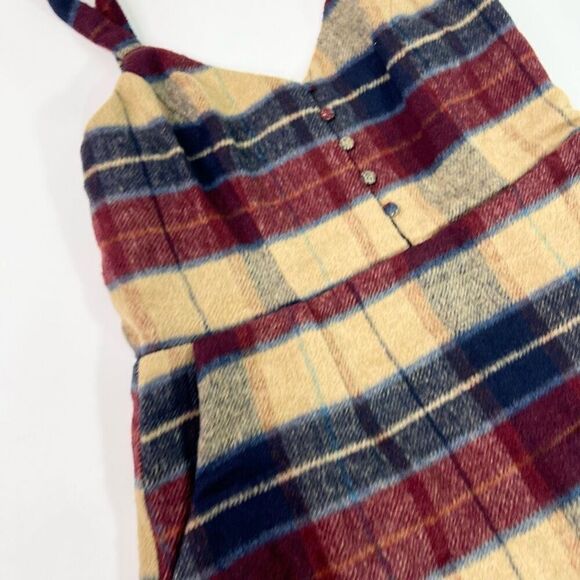 Lulus Romper Dress Women Large Grais Plaid Sleeveless Skort NWT Mod Hippie fall - Picture 3 of 15
